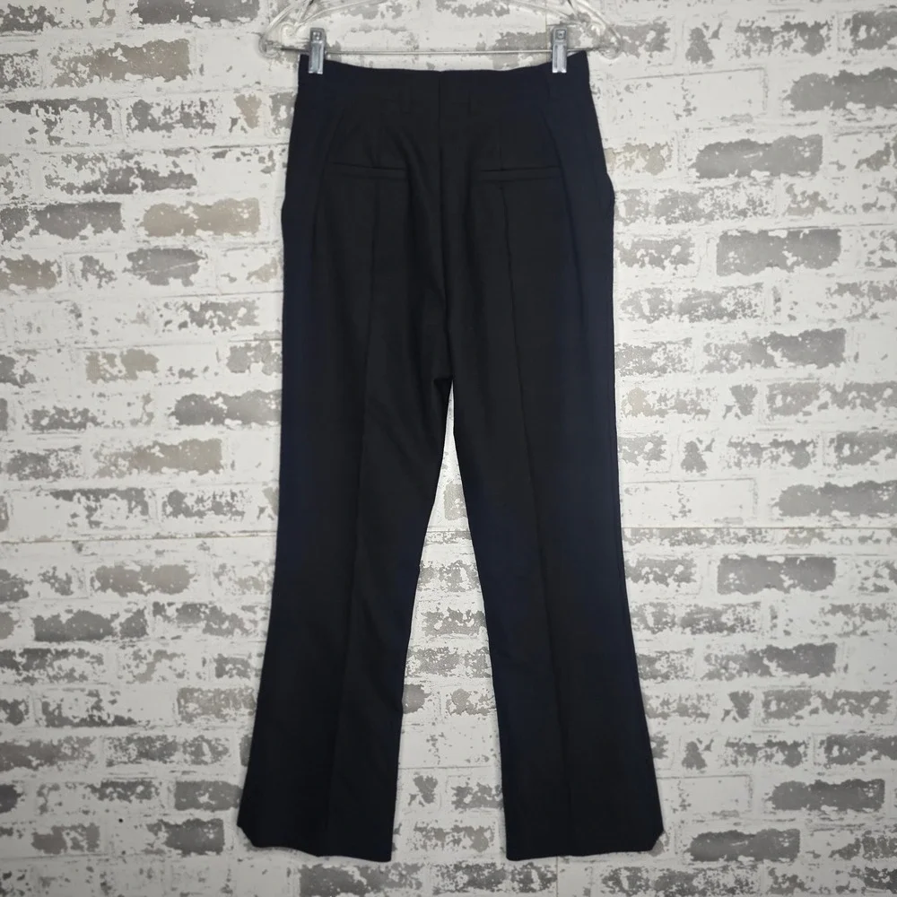 Escada Black Pintuck High Rise Straight Leg Trousers Pants Size 36‎ EU 6 US